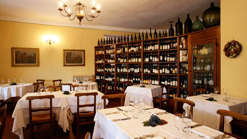 Restaurant p� Hotel Barolo, Italien