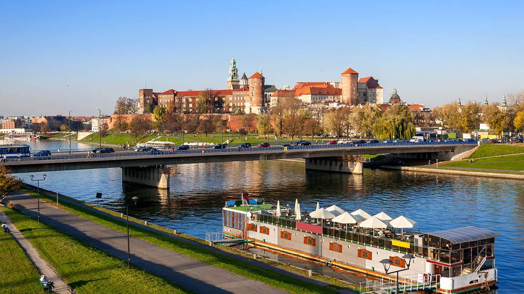 Krakow udsigt over byen og floden