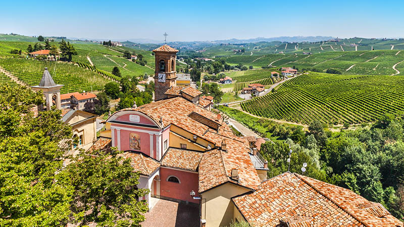 Det smukke landskab i Piemonte regionen